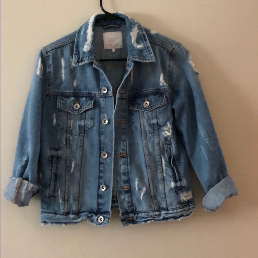 Zara distressed denim jacket